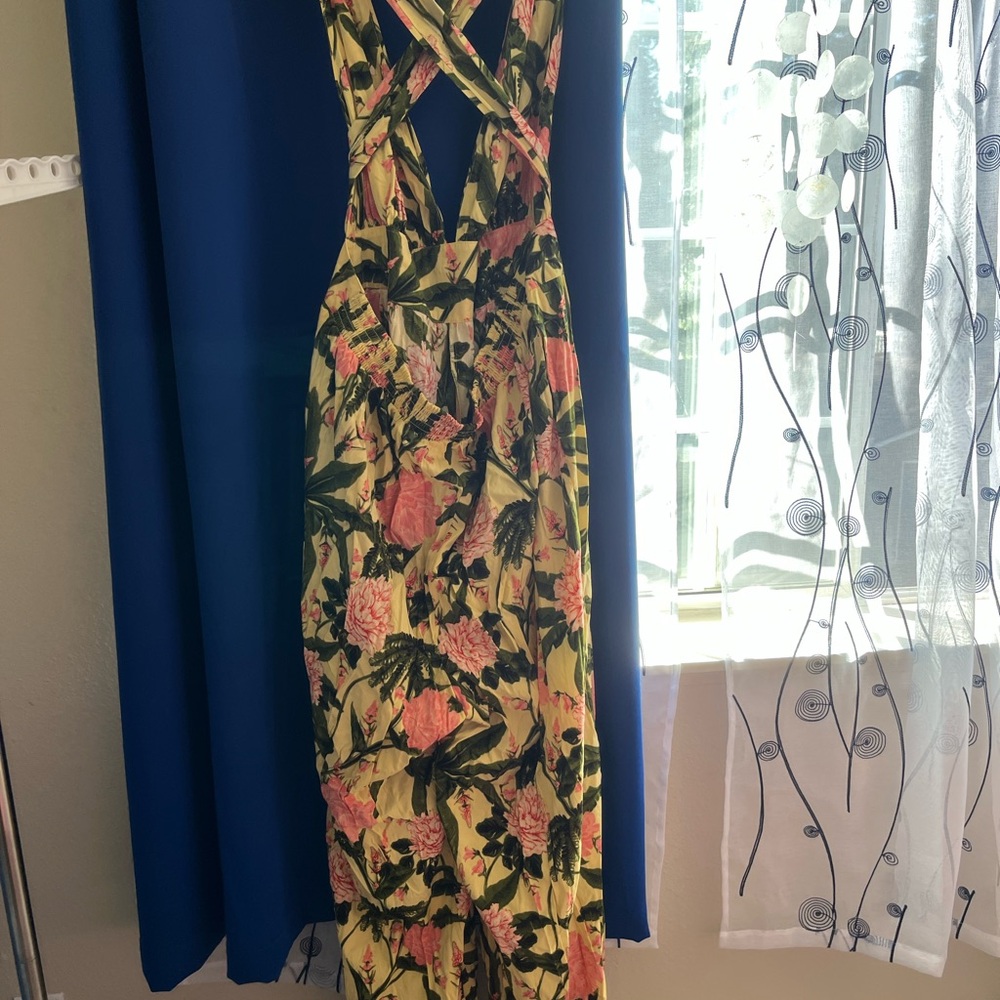 Agua Bendita Tropical Backless jumpsuit